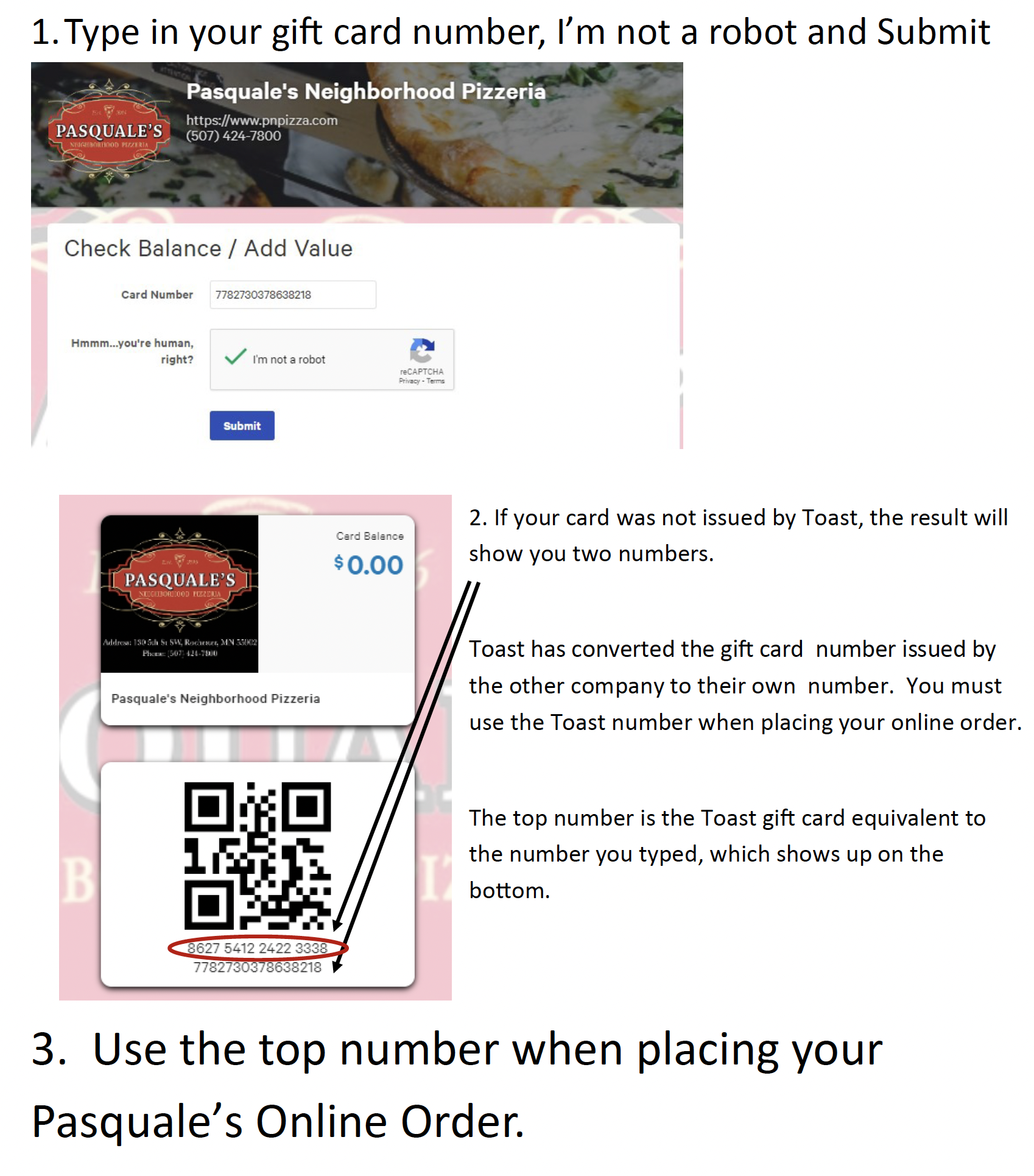 Gift Cards — Pasquales Neighborhood Pizzeria